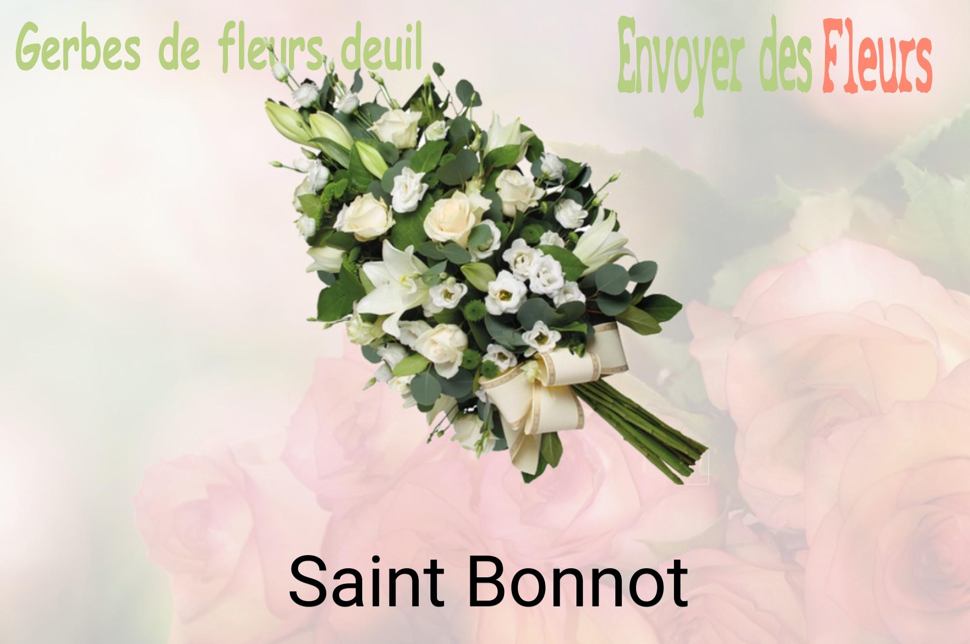 Gerbe de fleurs de deuil livrée à Saint-Bonnot